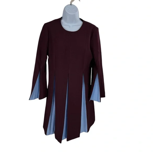 Tuckernuck NEW Merlot Griffiths Bell Long Sleeve Colorblock Mini Dress Size S - Picture 3 of 10
